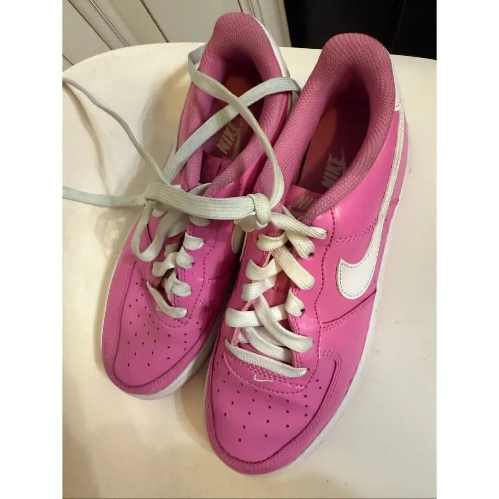 Nike Girls Air Force 1 Low Lace-up Sneakers Playful Pink Size 4Y